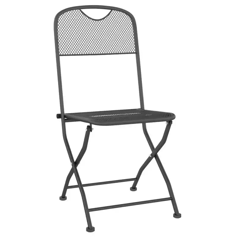 vidaXL Anthracite Metal Mesh Garden Dining Set