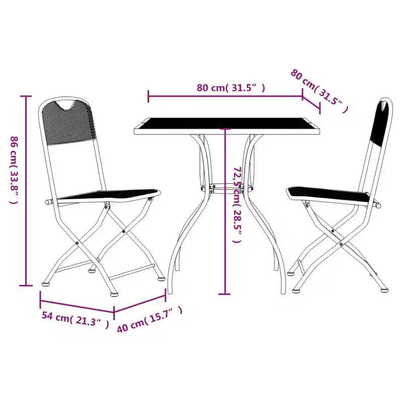 vidaXL Anthracite Metal Mesh Garden Dining Set