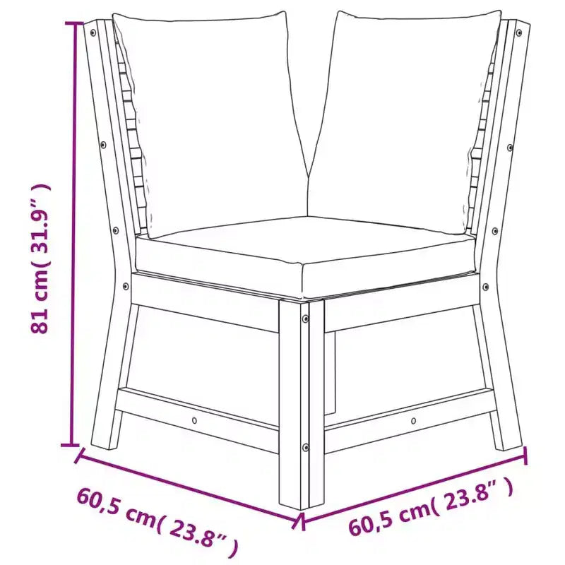 vidaXL Patio Dining Set Acacia wood with cushions