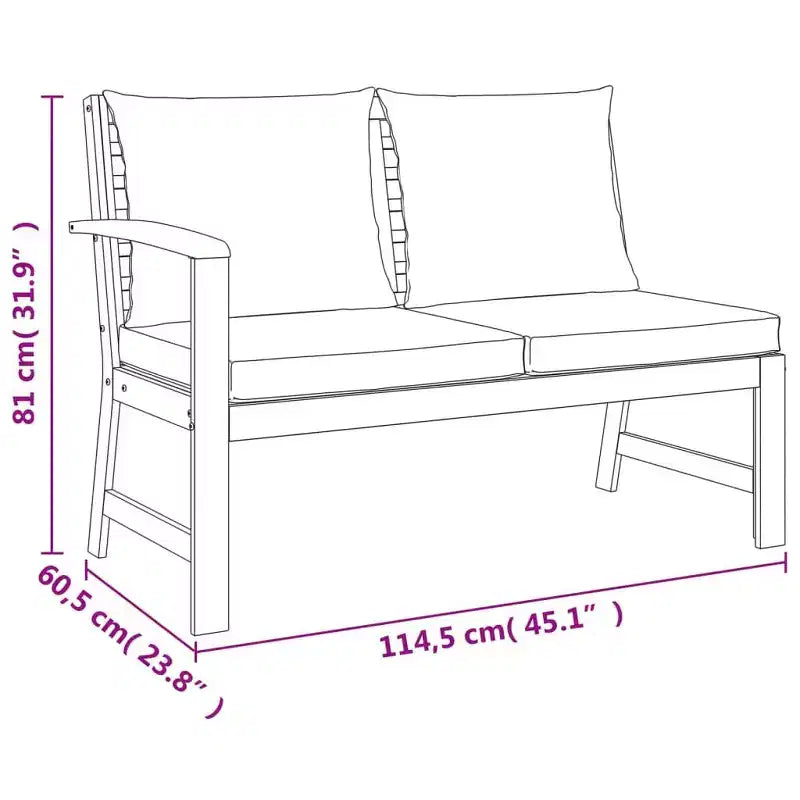 vidaXL Patio Dining Set Acacia wood with cushions