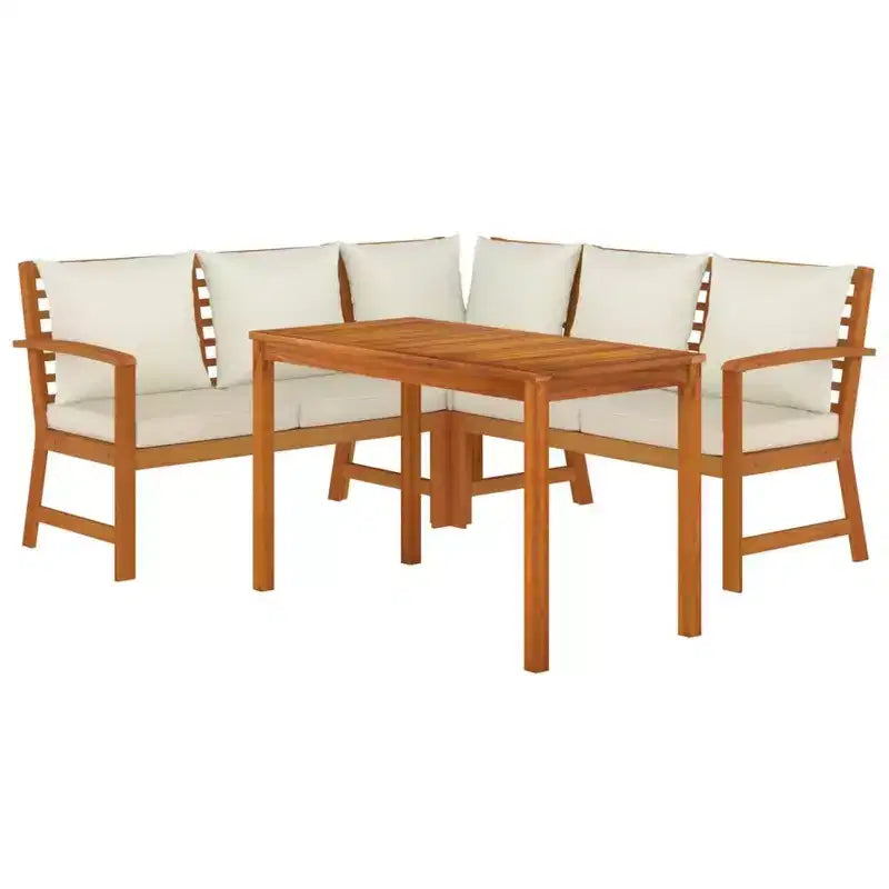 vidaXL Patio Dining Set Acacia wood with cushions