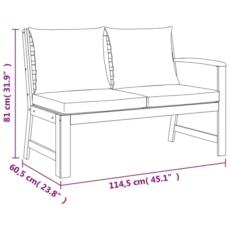 vidaXL Patio Dining Set Acacia wood with cushions