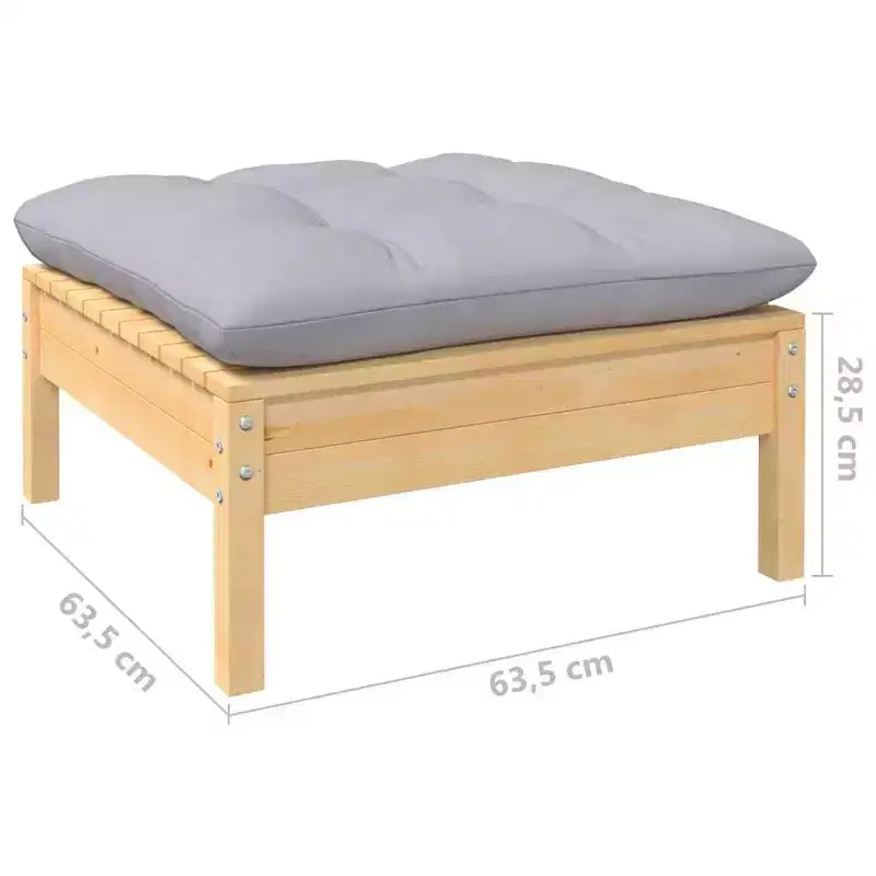 vidaXL Modular Patio Lounge Set with Cushions and Solid Pinewood