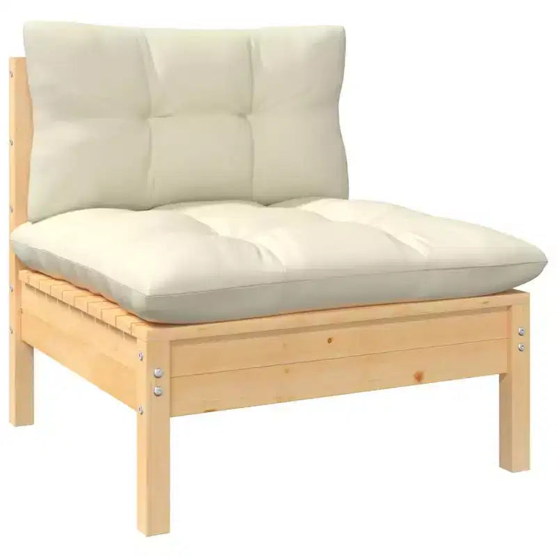 vidaXL Modular Patio Lounge Set with Cushions and Solid Pinewood