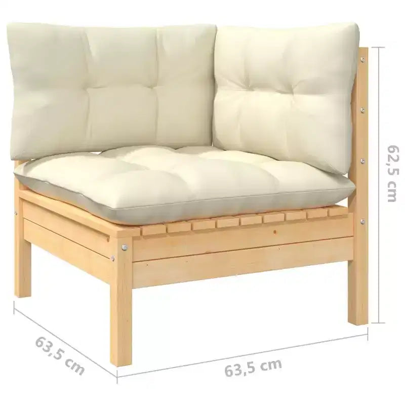 vidaXL Modular Patio Lounge Set with Cushions and Solid Pinewood