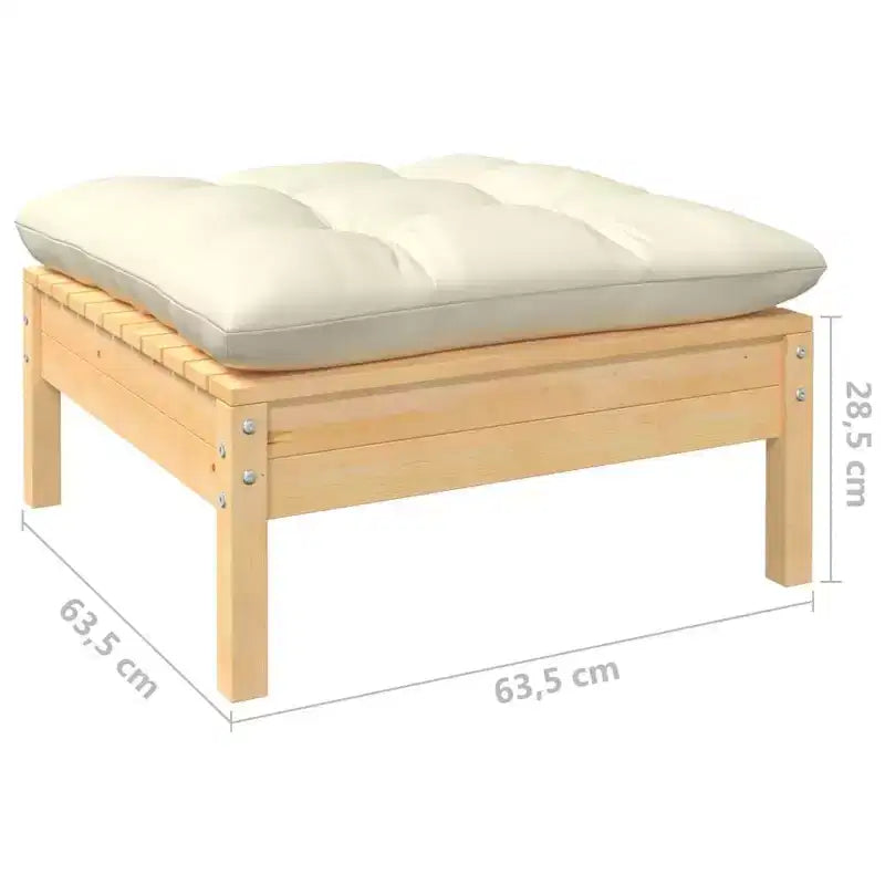 vidaXL Modular Patio Lounge Set with Cushions and Solid Pinewood