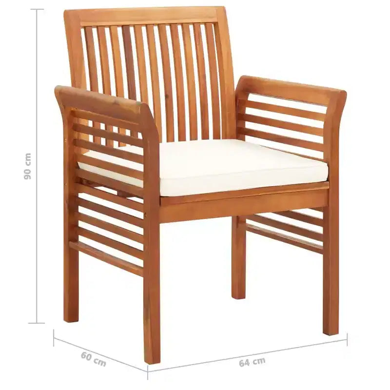vidaXL Outdoor Dining Set with Cushions - Solid Acacia Wood