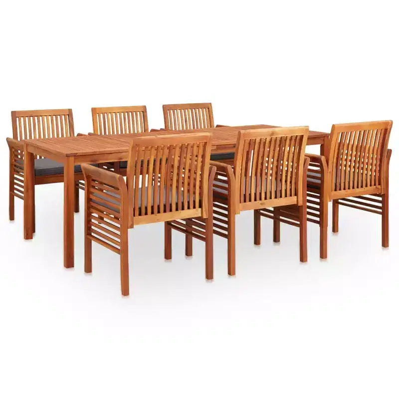vidaXL Outdoor Dining Set with Cushions - Solid Acacia Wood