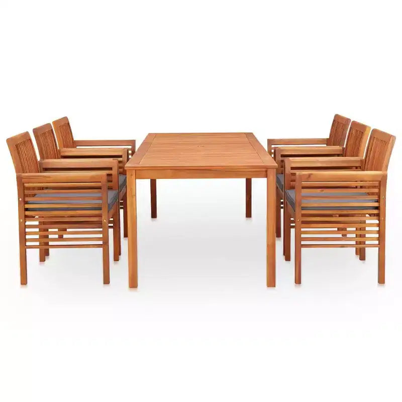 vidaXL Outdoor Dining Set with Cushions - Solid Acacia Wood