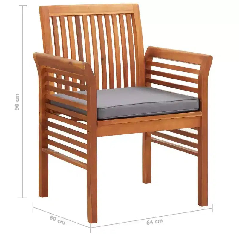 vidaXL Outdoor Dining Set with Cushions - Solid Acacia Wood