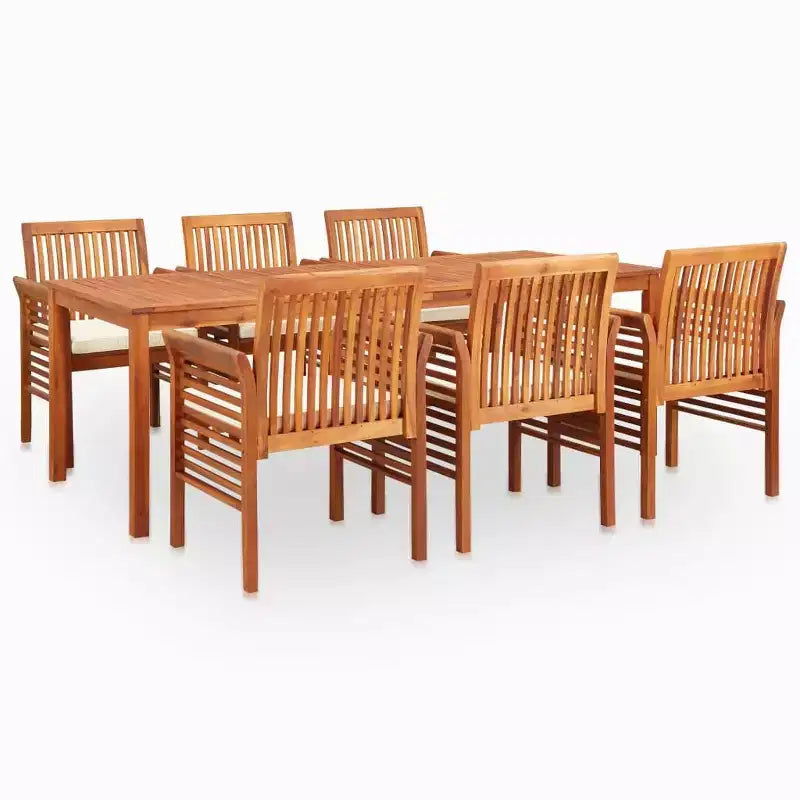 vidaXL Outdoor Dining Set with Cushions - Solid Acacia Wood