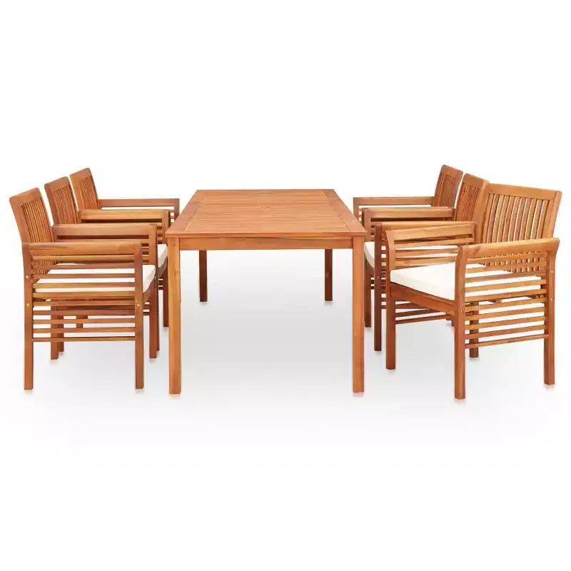 vidaXL Outdoor Dining Set with Cushions - Solid Acacia Wood