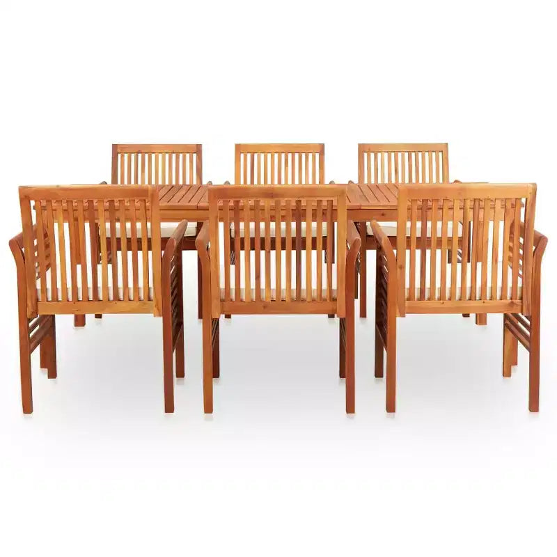 vidaXL Outdoor Dining Set with Cushions - Solid Acacia Wood