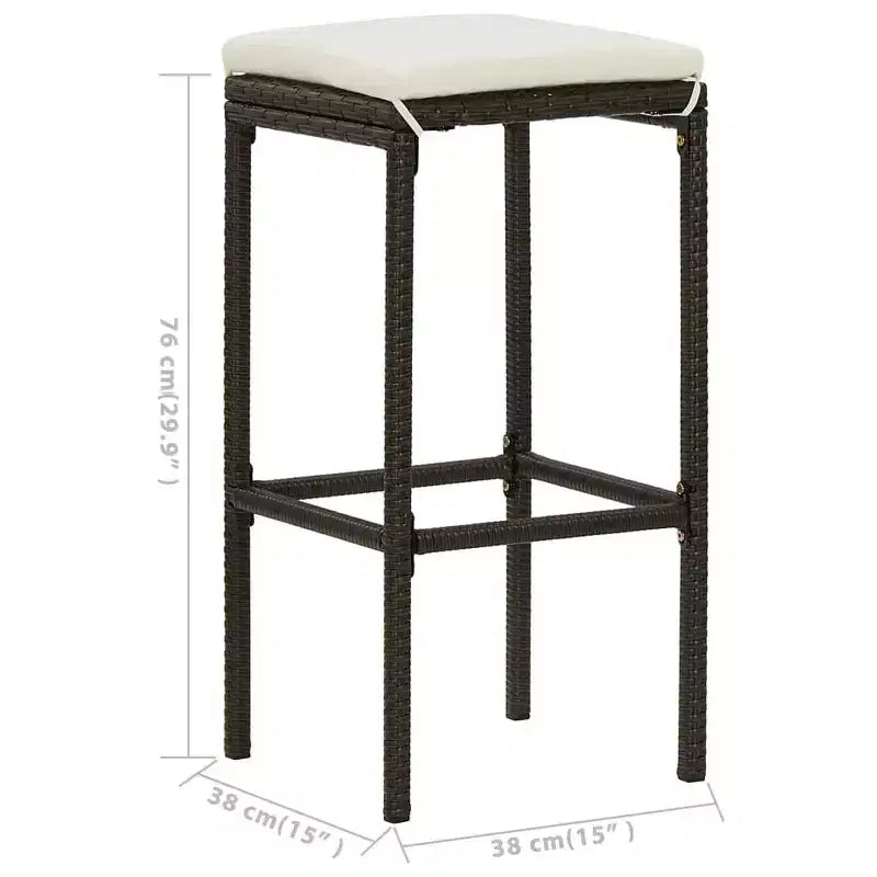 vidaXL Ensemble de bar de patio Table de bar et tabourets Ensemble de mobilier de patio avec coussins