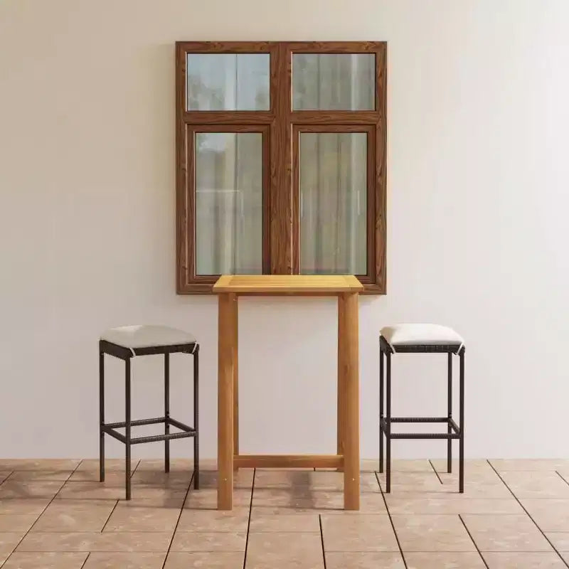 vidaXL Ensemble de bar de patio Table de bar et tabourets Ensemble de mobilier de patio avec coussins