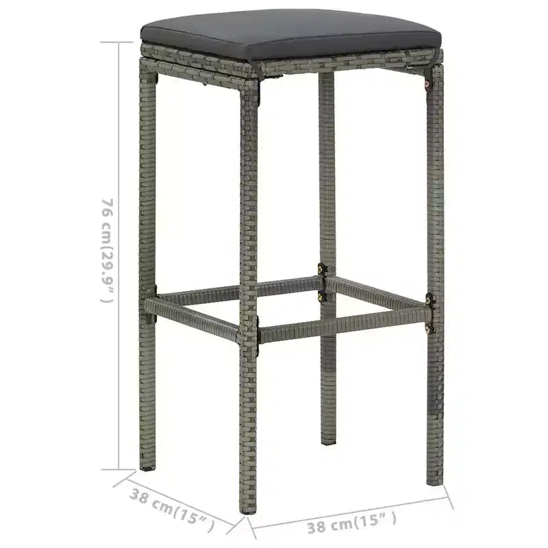 vidaXL Ensemble de bar de patio Table de bar et tabourets Ensemble de mobilier de patio avec coussins
