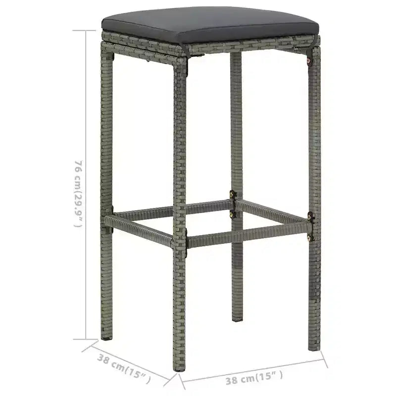 vidaXL Ensemble de bar de patio Table de bar et tabourets Ensemble de mobilier de patio avec coussins