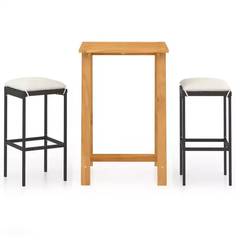 vidaXL Ensemble de bar de patio Table de bar et tabourets Ensemble de mobilier de patio avec coussins