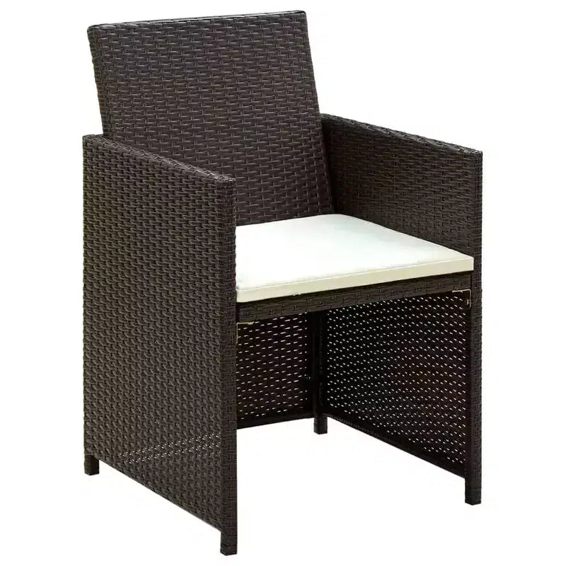 vidaXL Sofa Set PE rattan, powder-coated steel, polyester Medium