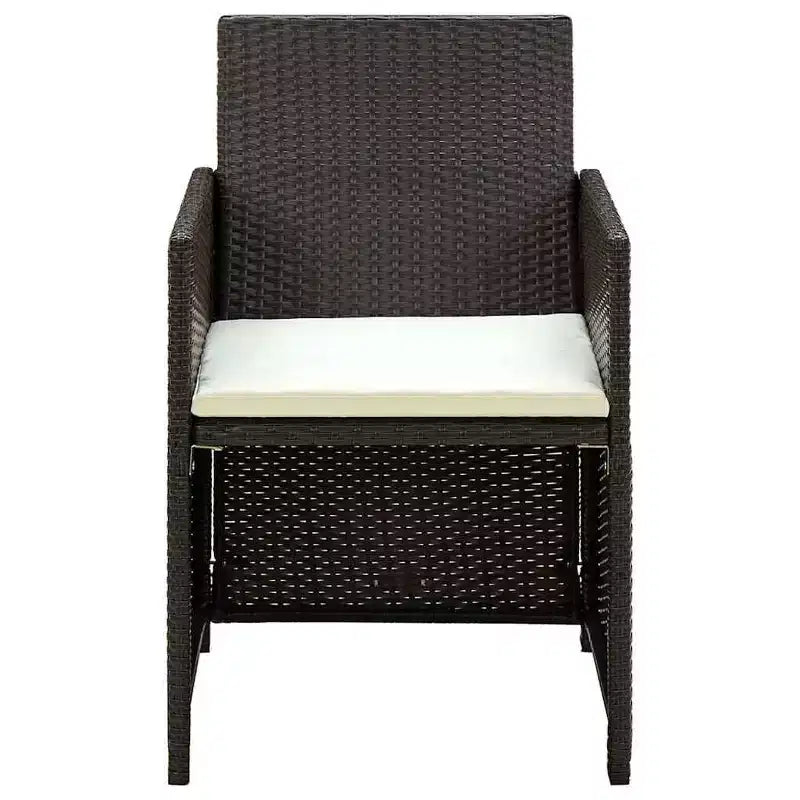 vidaXL Sofa Set PE rattan, powder-coated steel, polyester Medium
