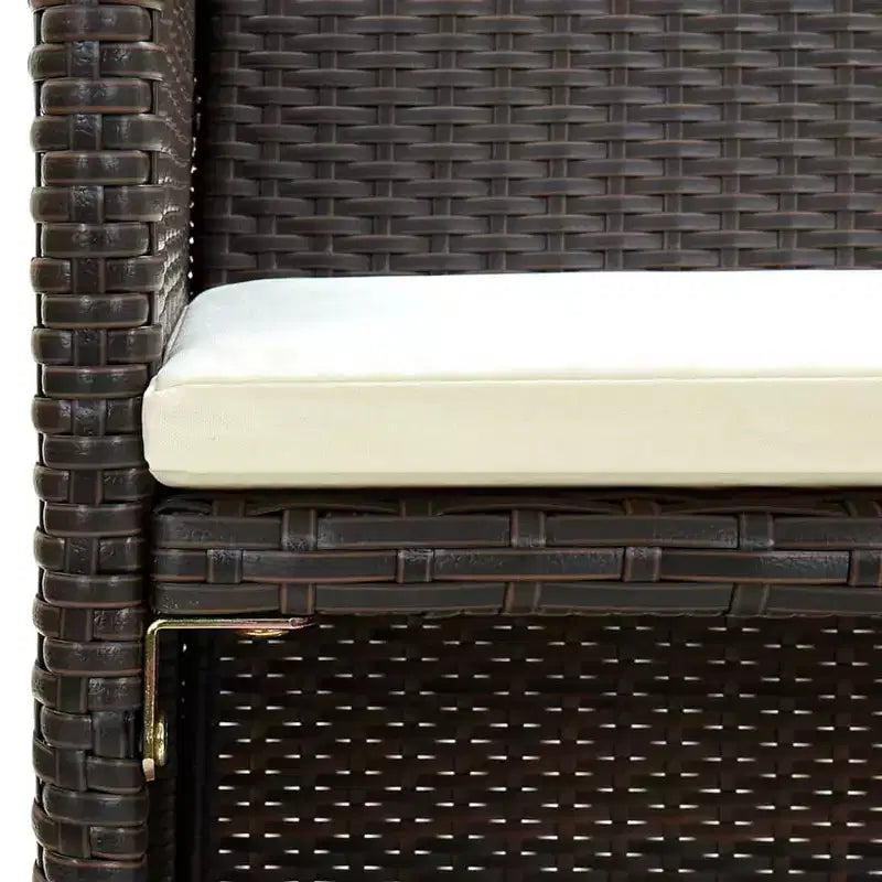 vidaXL Sofa Set PE rattan, powder-coated steel, polyester Medium