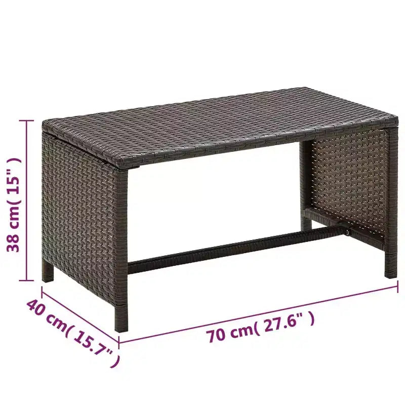 vidaXL Sofa Set PE rattan, powder-coated steel, polyester Medium