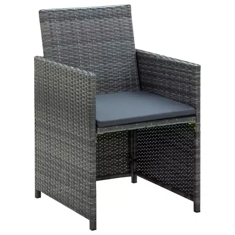 vidaXL Sofa Set PE rattan, powder-coated steel, polyester Medium