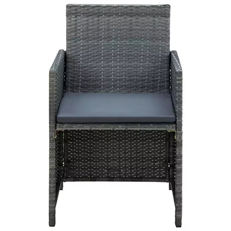 vidaXL Sofa Set PE rattan, powder-coated steel, polyester Medium