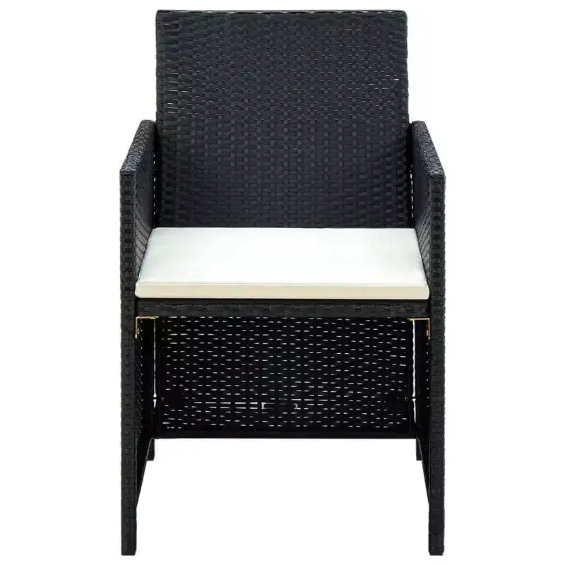 vidaXL Sofa Set PE rattan, powder-coated steel, polyester Medium
