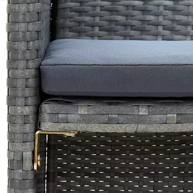 vidaXL Sofa Set PE rattan, powder-coated steel, polyester Medium
