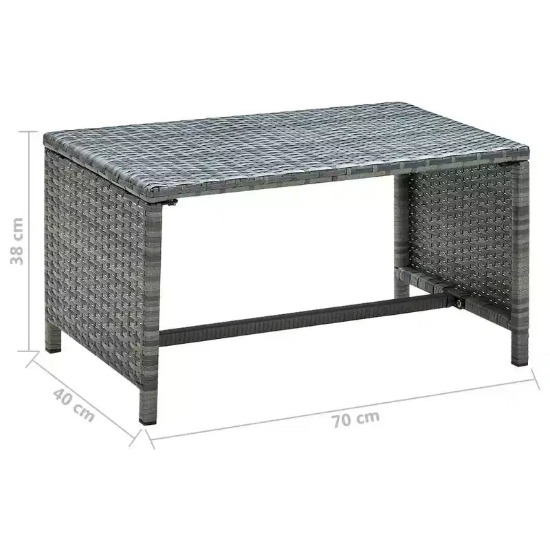 vidaXL Sofa Set PE rattan, powder-coated steel, polyester Medium