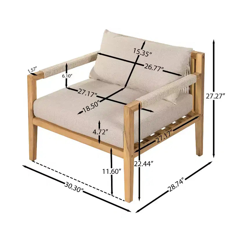 Christopher Knight Home Aman Modern Patio Acacia Wood Seating Set with Slatted Side Table
