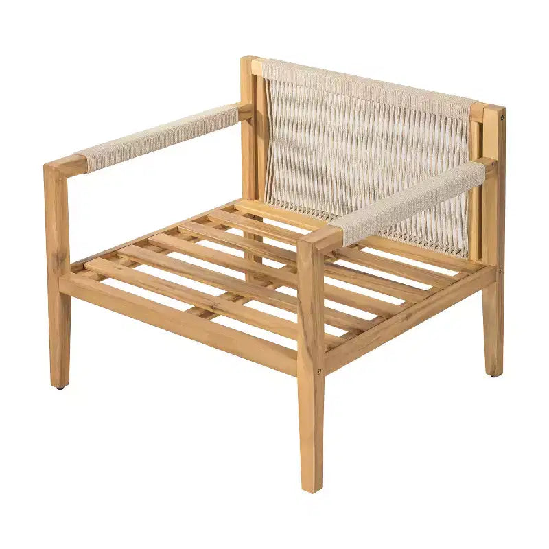 Christopher Knight Home Aman Modern Patio Acacia Wood Seating Set with Slatted Side Table
