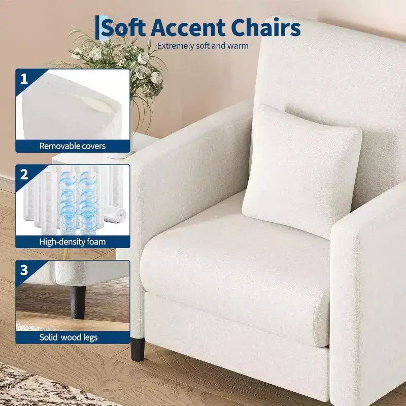 Set of 2-seater sofa and auxiliary armchair,Compact Loveseat Couch for the Living Room or Bedroom,Practical &Comfortable Seating for Small Apartments