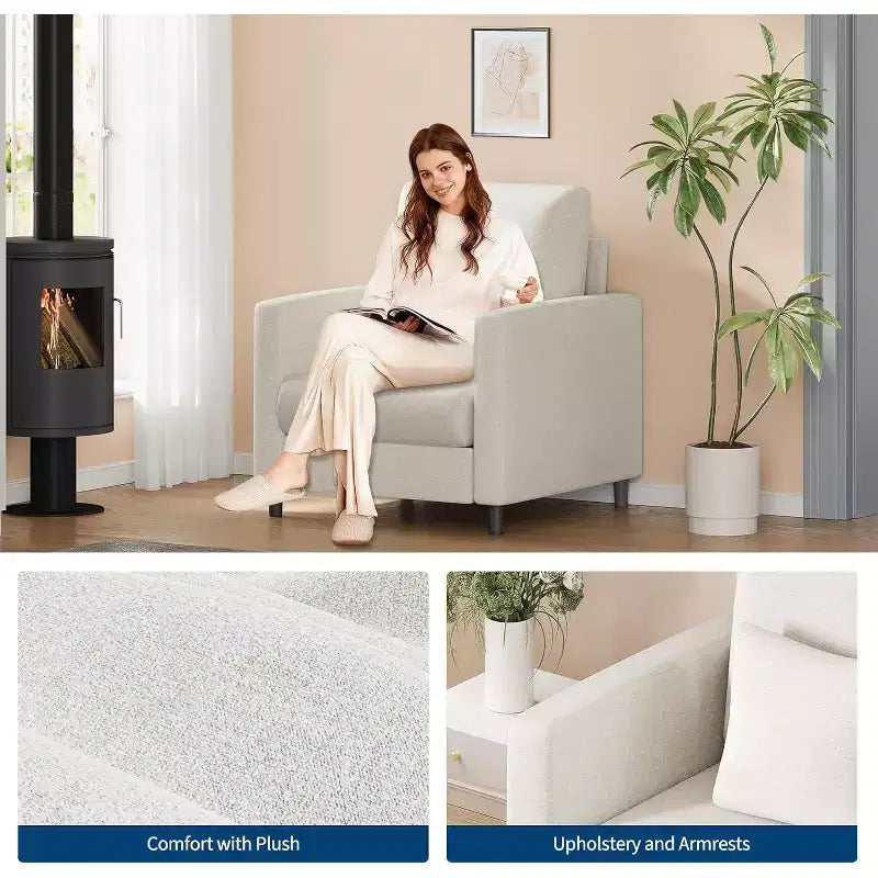 Set of 2-seater sofa and auxiliary armchair,Compact Loveseat Couch for the Living Room or Bedroom,Practical &Comfortable Seating for Small Apartments