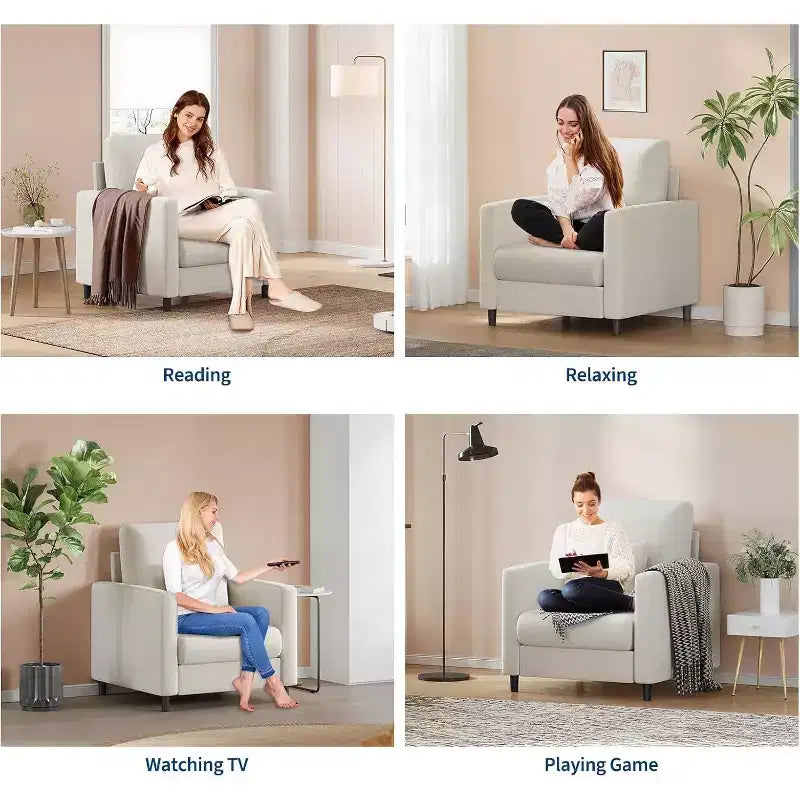 Set of 2-seater sofa and auxiliary armchair,Compact Loveseat Couch for the Living Room or Bedroom,Practical &Comfortable Seating for Small Apartments