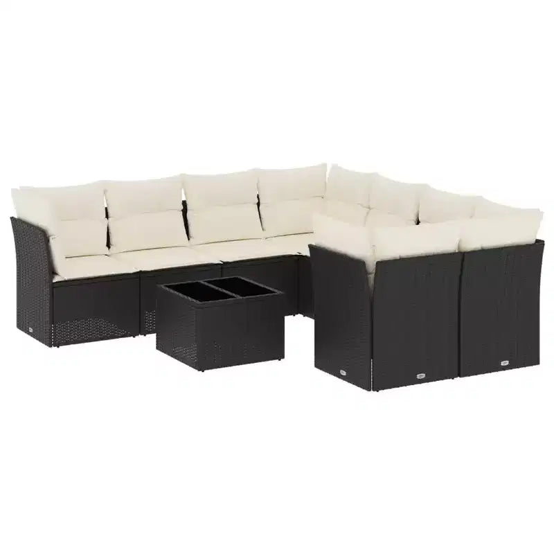 vidaXL Garden Sofa Set PE Rattan, Powder-Coated Steel Large