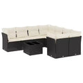 vidaXL Garden Sofa Set PE Rattan, Powder-Coated Steel Large