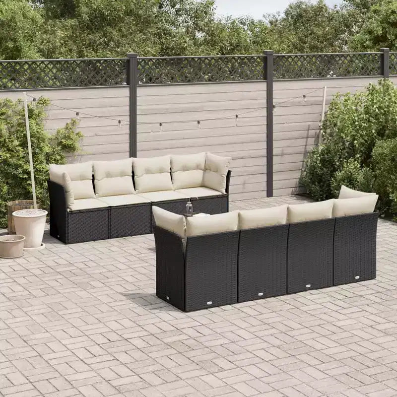 vidaXL Salon de jardin en résine tressée et acier thermolaqué Grande taille