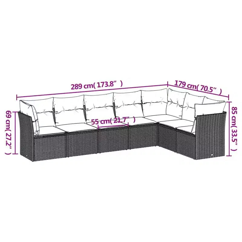 vidaXL Garden Patio Sofa Set Poly Rattan