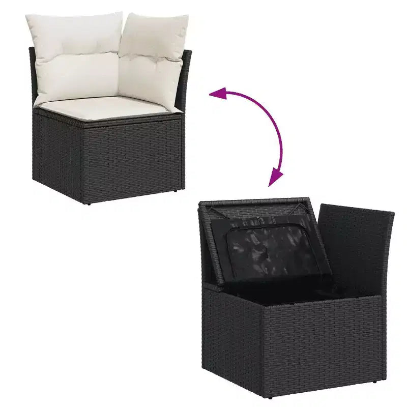 vidaXL Modular Garden Sofa Set with Cushions and Storage - Multiple Colors Available