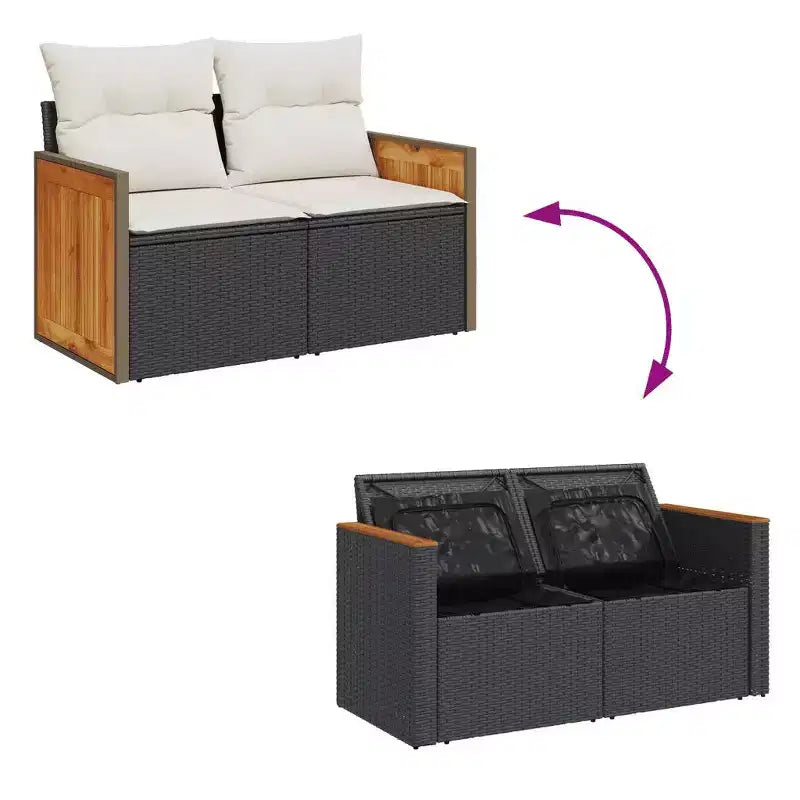 vidaXL Patio Sofa Set PE Rattan Set UV-resistant materials