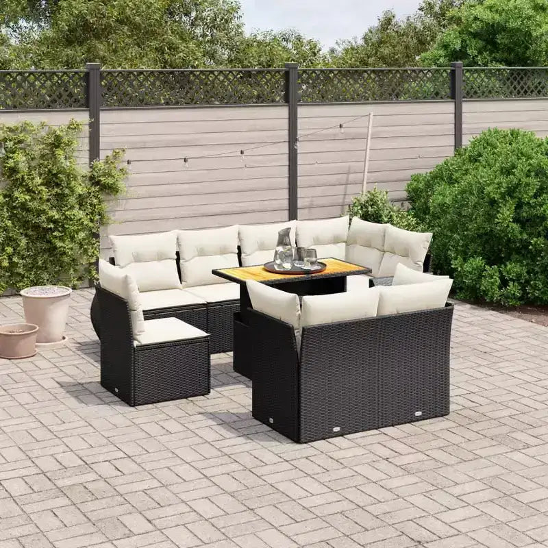 vidaXL Garden Sofa Set PE Rattan 9 Piece Set