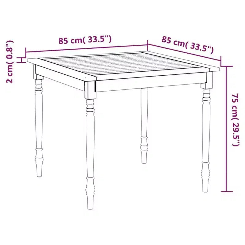 vidaXL Ensemble de salle à manger d'extérieur 5 pcs en bois de teck massif