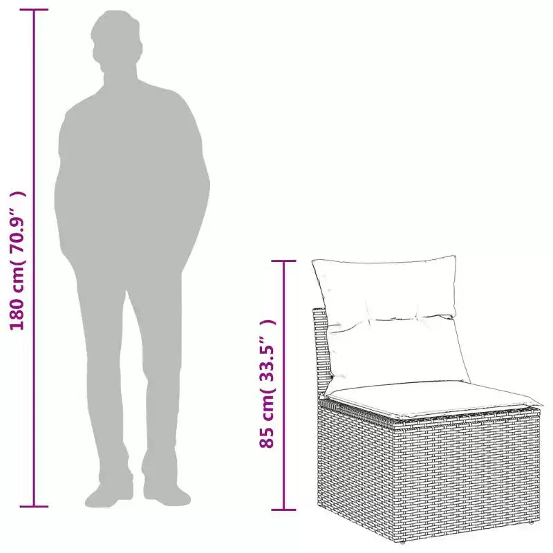 vidaXL Outdoor Sofa Set with Cushions Poly Rattan Furniture