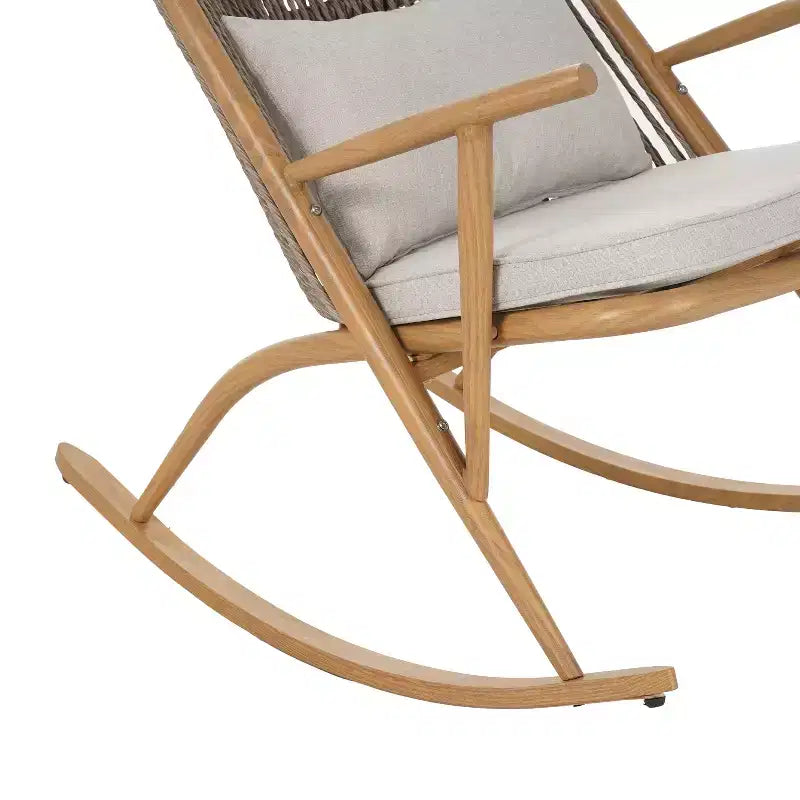 Christopher Knight Home Florette 2 Piece Outdoor Rattan Rocking Chair with Ceramic Tile End Table