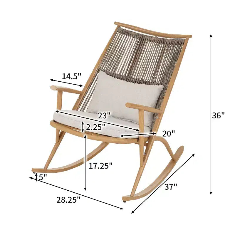 Christopher Knight Home Florette 2 Piece Outdoor Rattan Rocking Chair with Ceramic Tile End Table