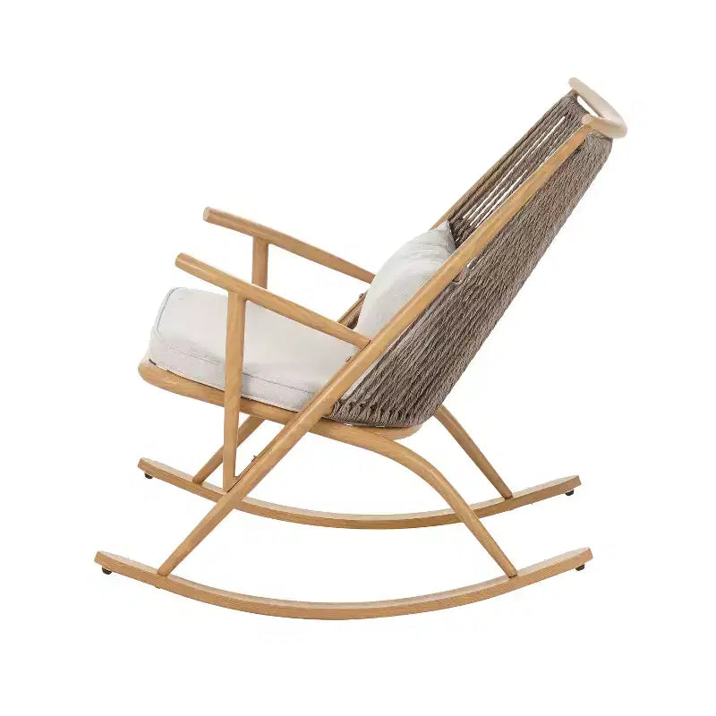 Christopher Knight Home Florette 2 Piece Outdoor Rattan Rocking Chair with Ceramic Tile End Table