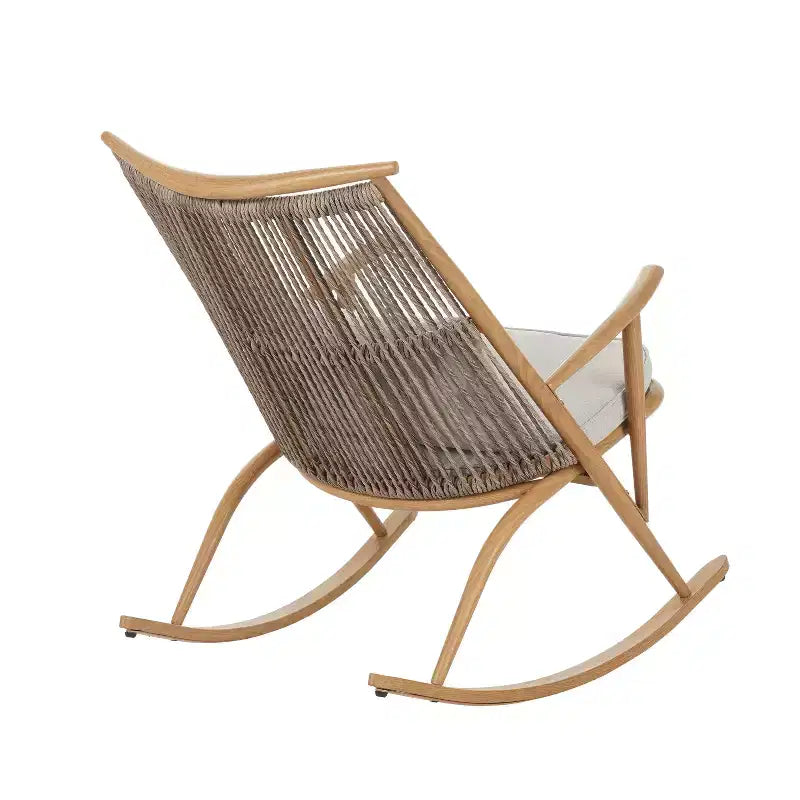 Christopher Knight Home Florette 2 Piece Outdoor Rattan Rocking Chair with Ceramic Tile End Table