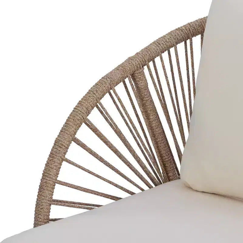 Christopher Knight Home Eadith Acacia Wood Outdoor Chat Set with Rope Accents and Slatted Table